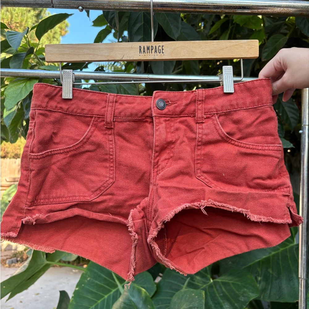 Blue Asphalt Women's Vibrant Red Jean Shorts